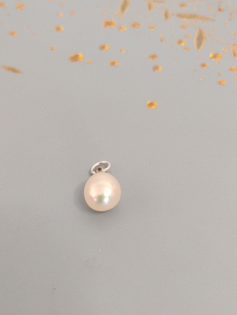High Luster White Pearl Pendant with Sterling Loop